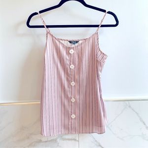 RW&Co Satin Tank.  Full Button Down in Front.  Adjustable Straps.